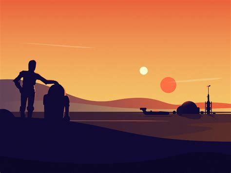 Sunset at Tatooine | Star wars painting, Star wars travel posters, Star ...