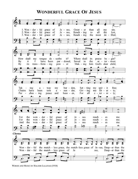 Wonderful Grace Of Jesus pg. 1 | Hymns, Psalms & Spiritual Songs ...