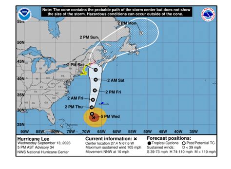 R.I. under Tropical Storm Watch as Hurricane Lee continues its way ...