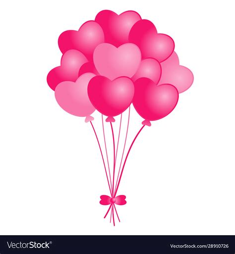 Pink heart balloons on white background Royalty Free Vector