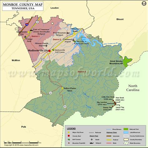 Monroe County Map, TN | Map of Monroe County Tennessee