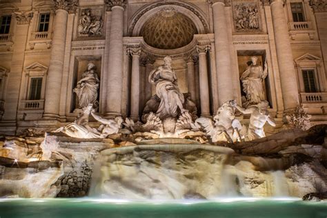 The Trevi Fountain With Light At Night Time · Free Stock Photo