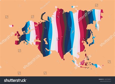 Eurasia Colorful Vector Map Silhouette Stock Vector (Royalty Free ...