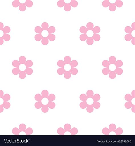 Seamless pattern with cute pink flowers Royalty Free Vector