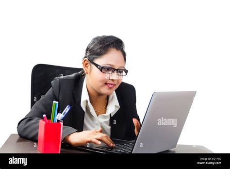 indian Business Woman office laptop working Stock Photo - Alamy