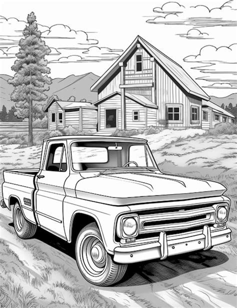 Premium Photo | Coloring pages of old trucks old truck coloring pages ...