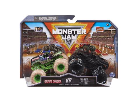 Monster Jam 1:64 Grave Digger vs Soldier Fortune Black Ops- Duo Series ...