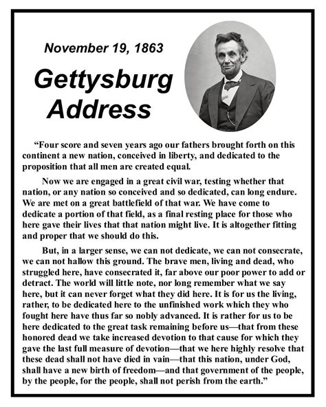 Abraham Lincoln Gettysburg Address Famous Speech Quote 8 x 10 Photo ...