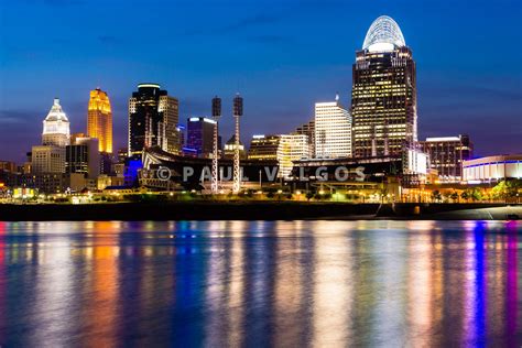 Wall Art Print of Cincinnati Skyline at Night by Photography Artist ...