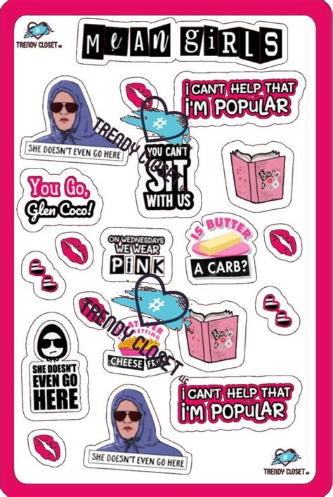 Mean Girls Burn Book Glossy Stickers Sheet - Etsy