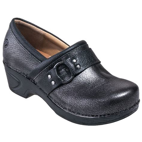 Nurse Mates Shoes: Women's 257741 Grey Slip-Resistant Leather Clog ...