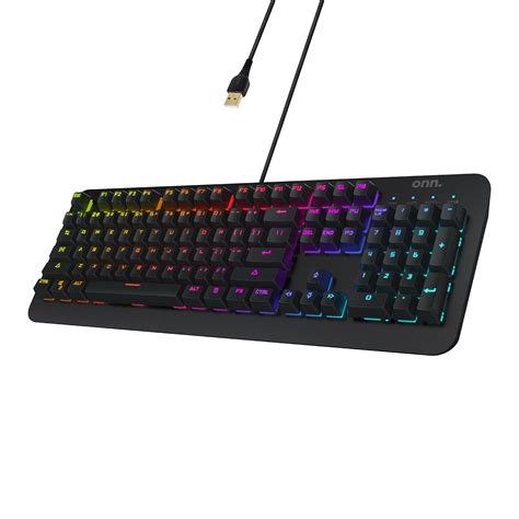 onn. Gaming Mechanical Keyboard with Blue Switches, Adjustable 16.8M ...