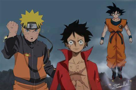 Naruto Luffy Goku | All anime characters, Anime characters, Anime crossover