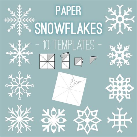 Printable Paper Snowflakes DIY Snowflakes Winter Decor Christmas ...