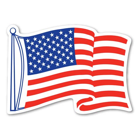 Waving American Flag Mini Sticker - Magnet America