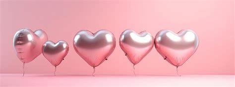 Premium AI Image | pink heart shaped balloons on a pink background