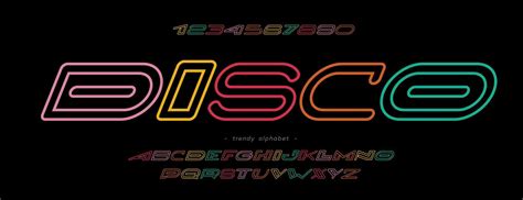 Disco font vector modern line style trendy typography 25661504 Vector ...