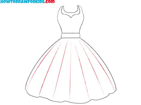 How To Draw A Dress Step By Step EasyLineDrawing | eduaspirant.com