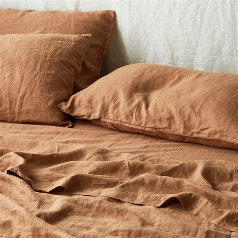 Ultra luxurious 100% pure French linen sheet set in Sandalwood