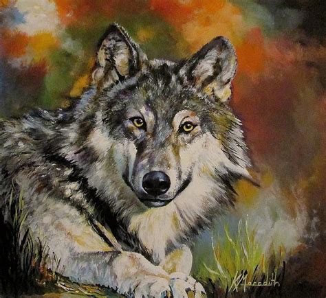 Acrylic Wolf Painting