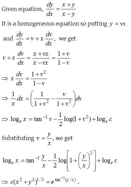 Homogeneous Differential Equations - CBSE Library