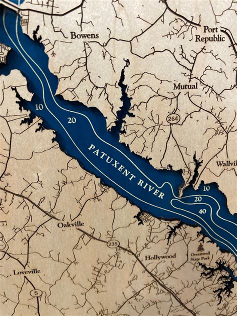 Patuxent River Map Maryland Map Maryland Coast Map New - Etsy