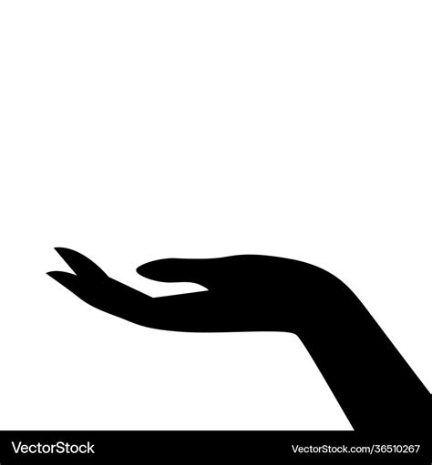 Black silhouette a female hand on a white Vector Image