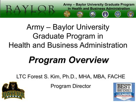 Army-Baylor Program Overview Briefing