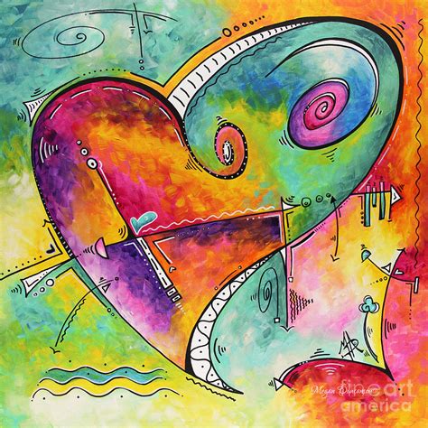 Colorful Whimsical Pop Art Style Heart Painting Unique Artwork By Megan ...