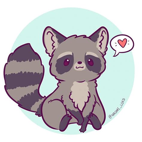 Cute Raccoon Drawing