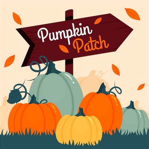 Free Vector | Hand drawn pumpkin patch illustration