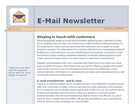 Email Newsletter Template | Outlook Email Newsletter Template