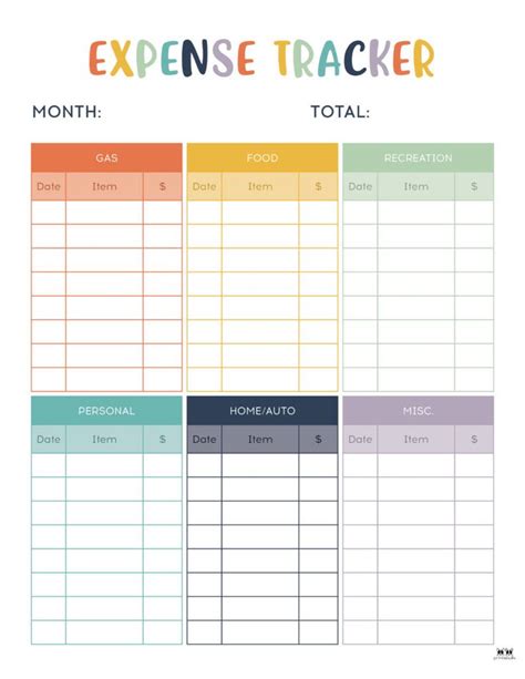 Printable Expense Tracker-Page 16 | Expense tracker printable, Spending ...