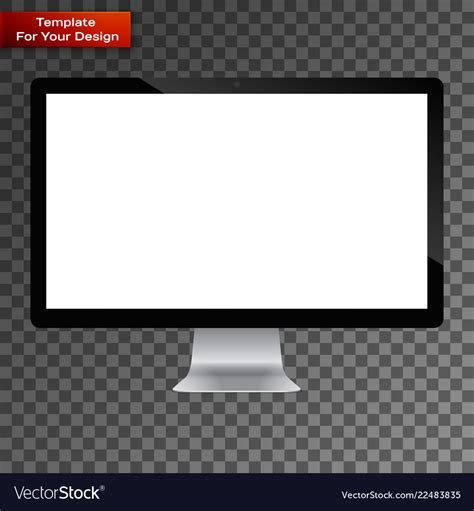 Computer display with blank white screen Vector Image