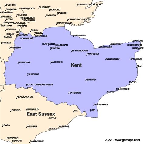 Kent County England Map - Beilul Rochette