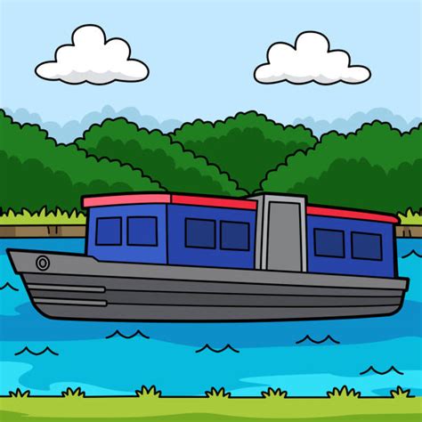 60+ Canal Boat Stock Illustrations, Royalty-Free Vector Graphics & Clip ...