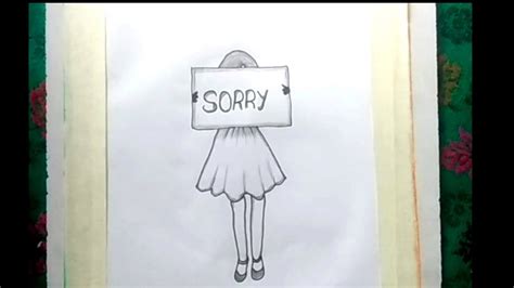 How to draw a girl saying sorry to someone||step by step drowning - YouTube