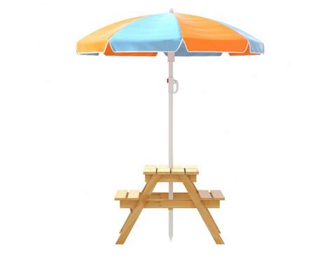 Buy Table Bench Set Sturdy Outdoor Garden (Kids Picnic) + Umbrella ...