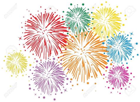 colorful-fireworks-with-stars | Fireworks clipart, Free clip art, Clip art