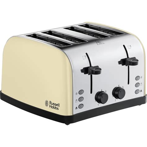 Russell Hobbs 4 Slice Cream Steel Toaster – Co-Op Superstores