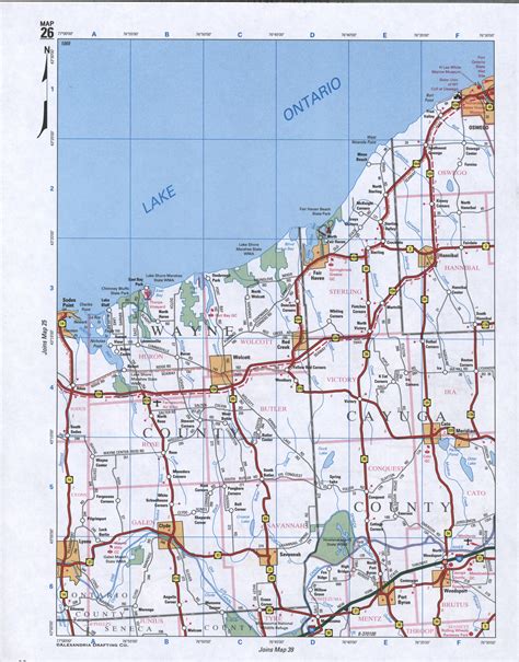 Map of Wayne County, New York state