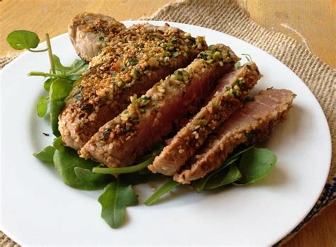 Marinated Tuna Steak with a Sesame Crust