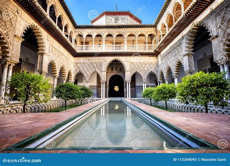 SEVILLE, SPAIN: Real Alcazar in Seville. Patio De Las Doncellas in ...