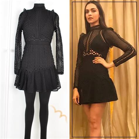 Designer eyelet embellished net dress | Deepika Padukone