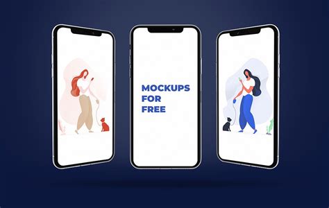 iPhone X With Three Views Mockup - Mockups For Free