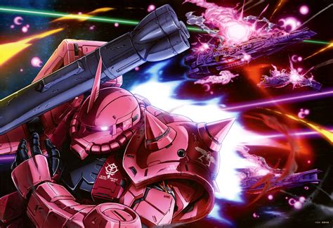 Wallpaper : Zaku II Char's Custom, Mobile suit, Mobile Suit Gundam ...