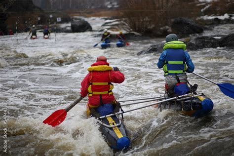 kayaking in the river Stock Photo | Adobe Stock