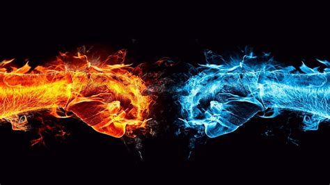 HD wallpaper: fire, water, hand, hands, flame, black, fighting, fist ...