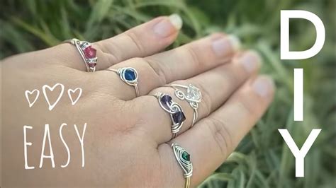 5 EASY Ways to DIY Wire Wrap Crystal Rings | Beginners Tutorial | Diy ...