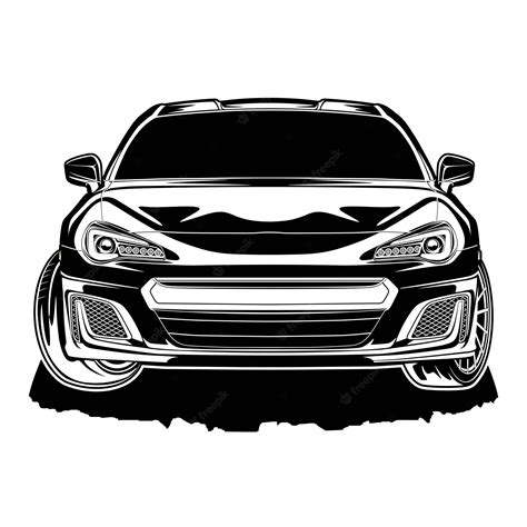 Premium Vector | Black and white car vector illustration for conceptual ...